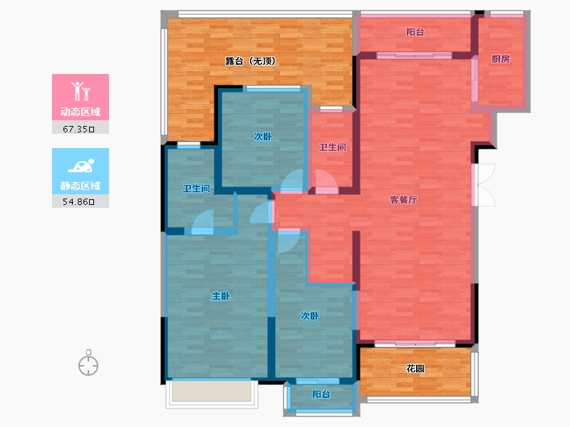 四川省-凉山彝族自治州-兰台府-136.54-户型库-动静分区