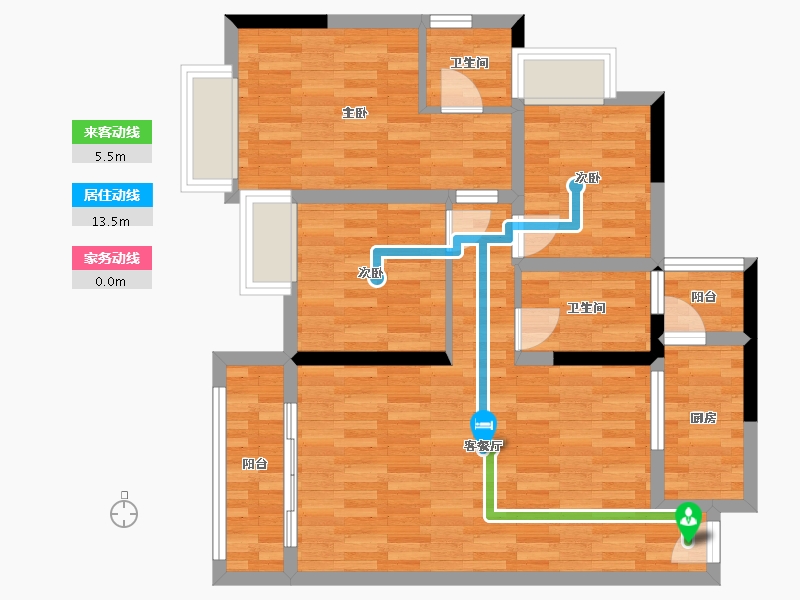 重庆-重庆市-上城中央三期-77.97-户型库-动静线