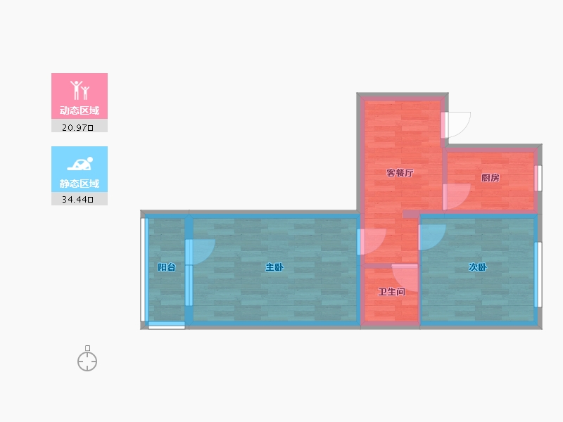 北京-北京市-晴冬园-48.55-户型库-动静分区