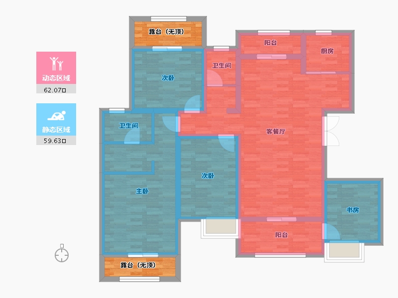 重庆-重庆市-中科 中央公园城-116.15-户型库-动静分区