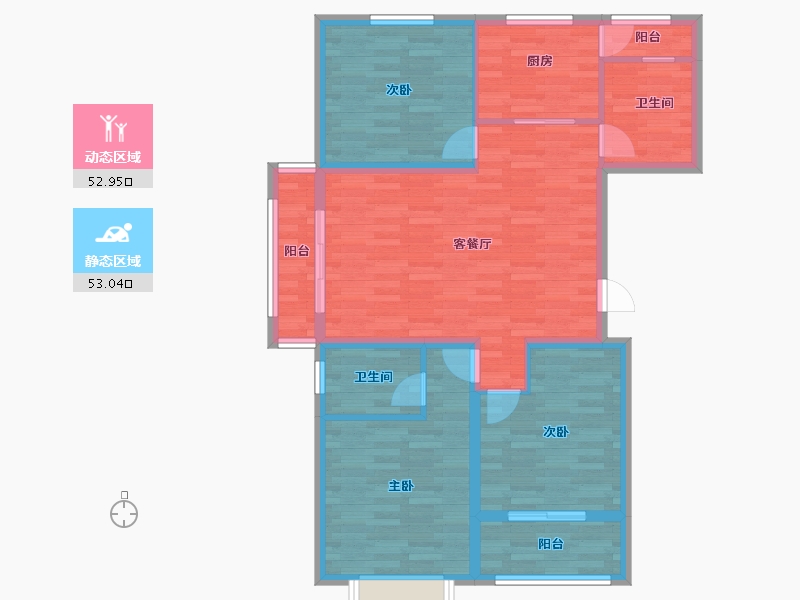 山东省-泰安市-鑫海.翰林苑-95.00-户型库-动静分区