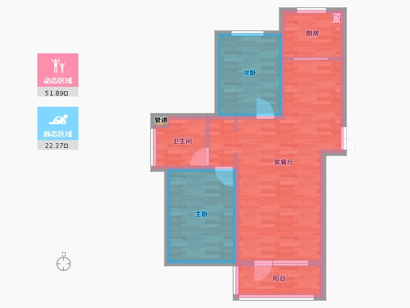 河北省-秦皇岛市-金梦海湾1号-65.81-户型库-动静分区