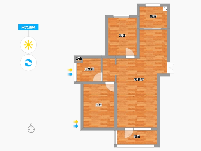 河北省-秦皇岛市-金梦海湾1号-65.81-户型库-采光通风