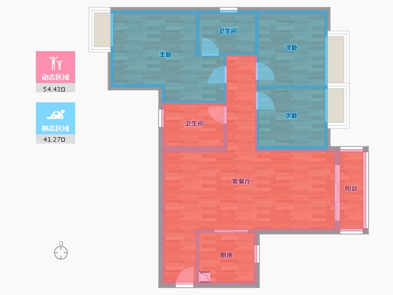 云南省-昆明市-中海云著-86.18-户型库-动静分区