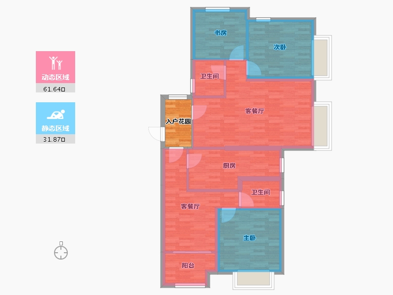 山东省-济南市-重汽翡翠雅郡-87.46-户型库-动静分区