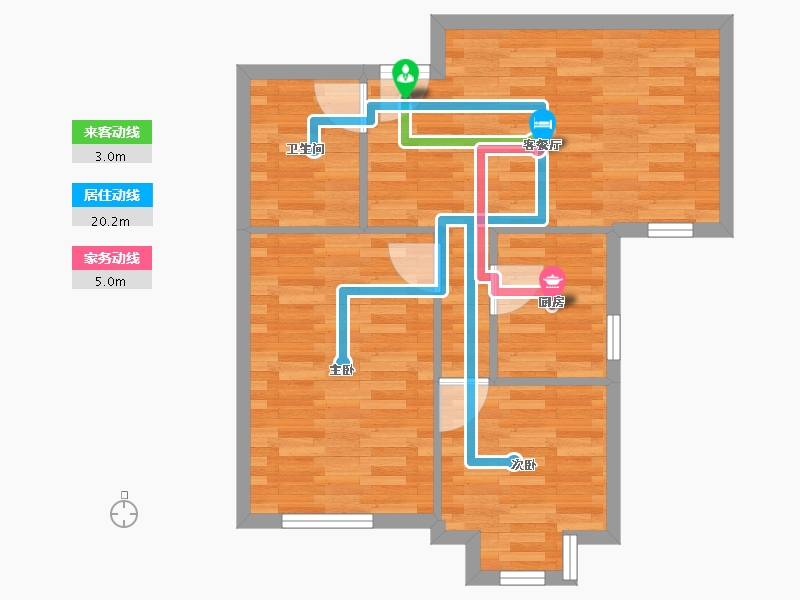 天津-天津市-昆俞家园-57.29-户型库-动静线