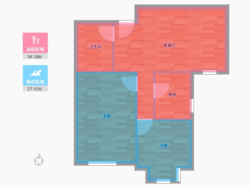 天津-天津市-昆俞家园-57.29-户型库-动静分区