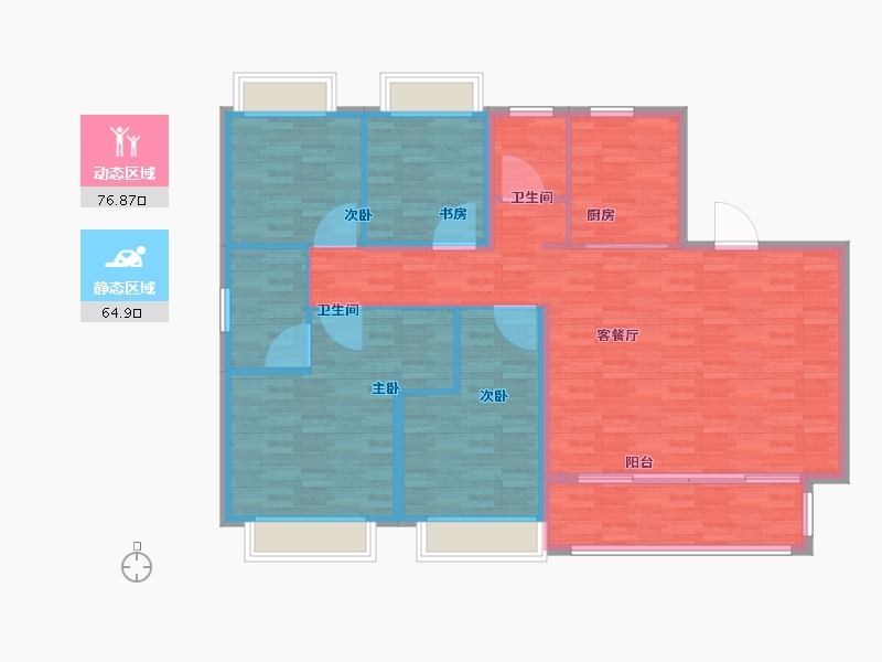 江苏省-南京市-建发央誉-130.01-户型库-动静分区