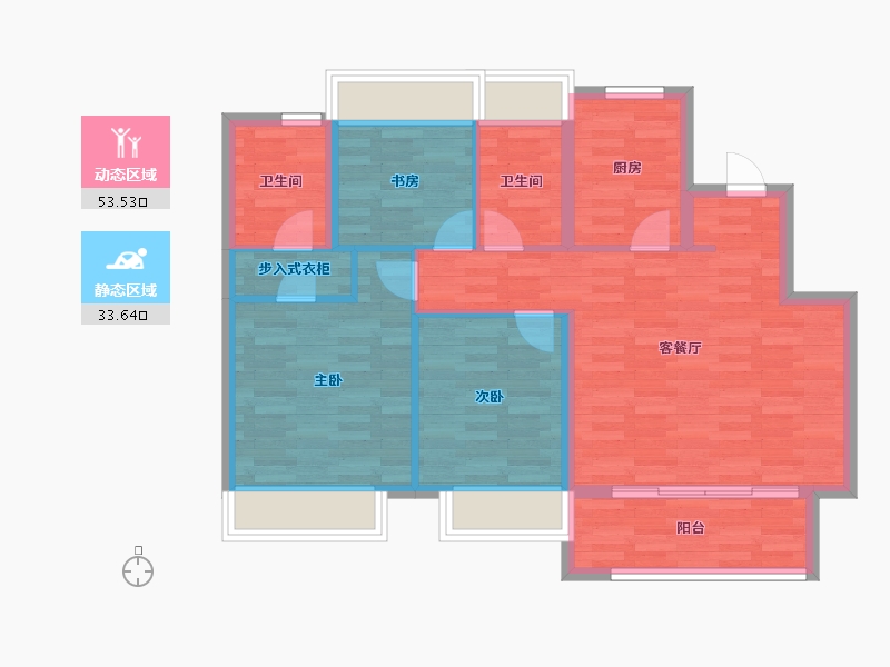 上海-上海市-保利玲玥公馆-78.00-户型库-动静分区