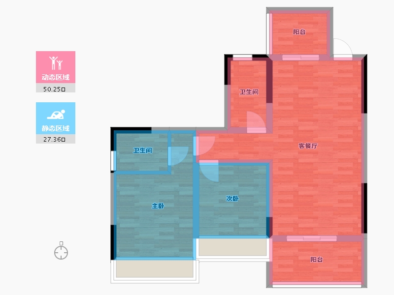 广西壮族自治区-桂林市-顺祥天骄-68.65-户型库-动静分区