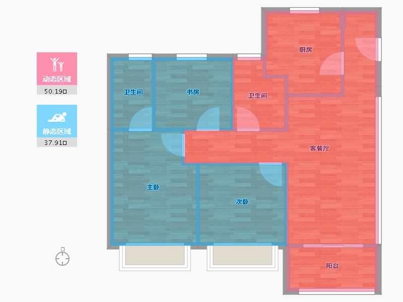 上海-上海市-四季都会-80.00-户型库-动静分区