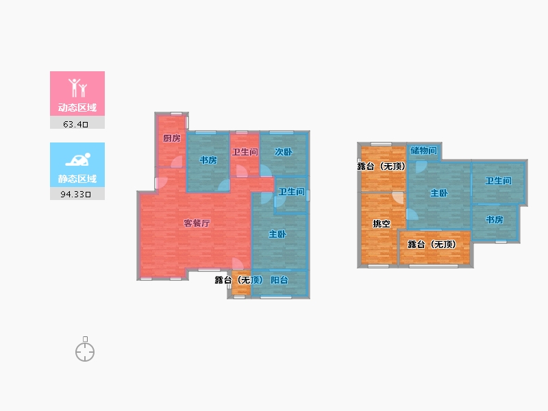 天津-天津市-万科水晶城静湾园-182.37-户型库-动静分区