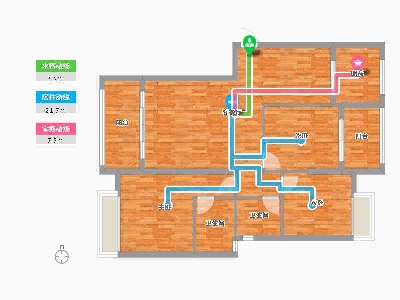 福建省-泉州市-永春美玲新天地-95.93-户型库-动静线