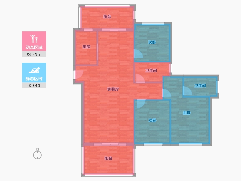 福建省-漳州市-荣成四季城-100.00-户型库-动静分区