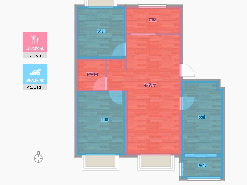 山东省-烟台市-福泽园-75.00-户型库-动静分区