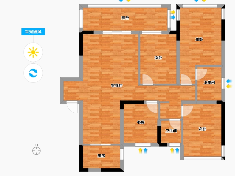 广西壮族自治区-南宁市-万科公园里-99.89-户型库-采光通风