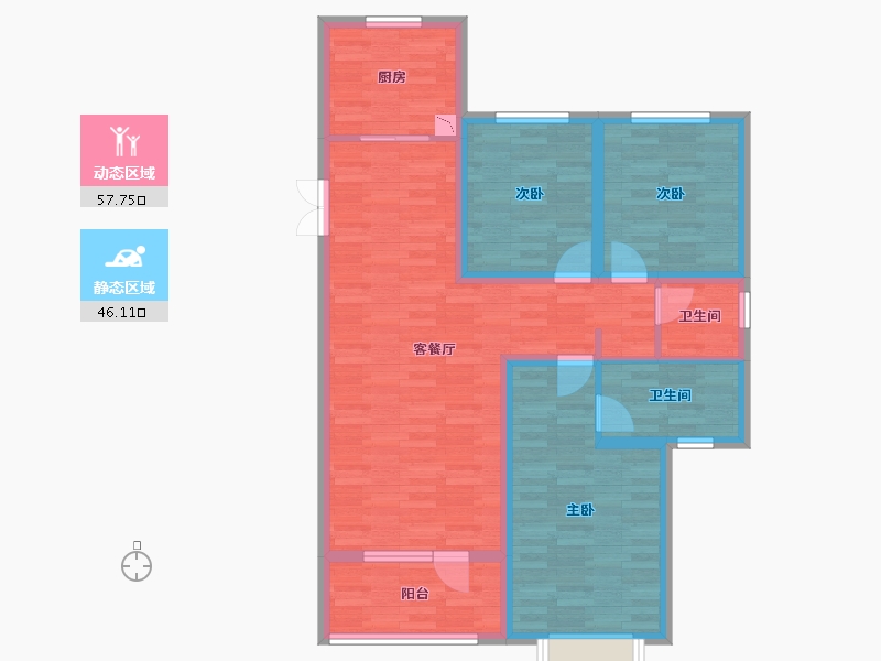 河北省-张家口市-尚峰悦庭-92.34-户型库-动静分区