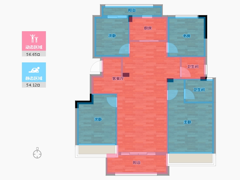 浙江省-嘉兴市-祥生悦澜湾-99.99-户型库-动静分区