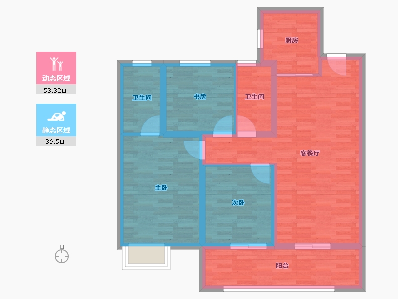 江苏省-南京市-翡翠天际-82.54-户型库-动静分区