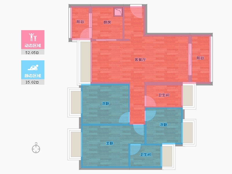 广东省-广州市-越秀保利爱特城-77.45-户型库-动静分区