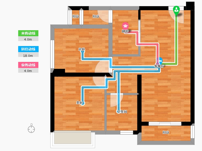 四川省-成都市-炎华置信花千集-60.32-户型库-动静线