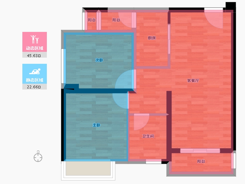 四川省-成都市-炎华置信花千集-60.32-户型库-动静分区