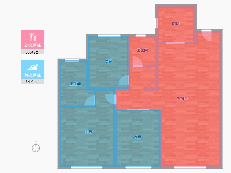 辽宁省-沈阳市-雅居乐花园-109.00-户型库-动静分区