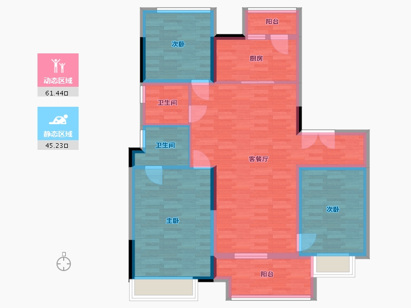 四川省-成都市-天府兰台-95.53-户型库-动静分区