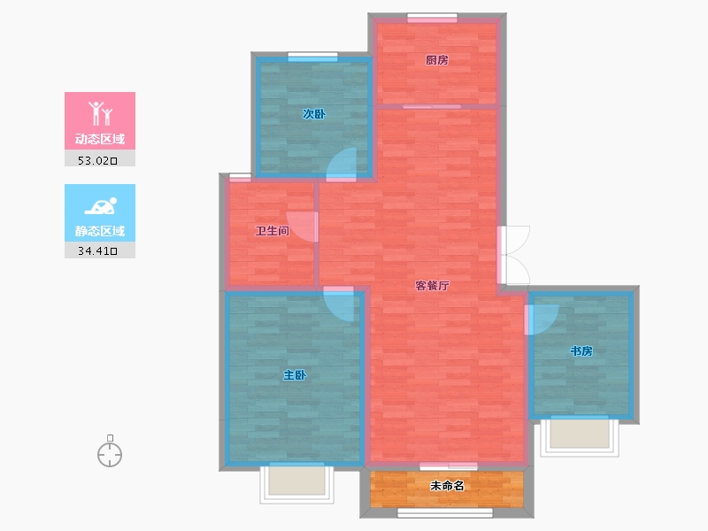 宁夏回族自治区-银川市-世纪天骄-82.87-户型库-动静分区