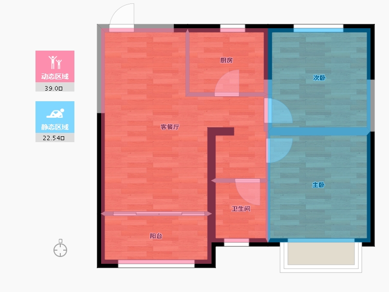 河北省-秦皇岛市-南岭国际-54.71-户型库-动静分区