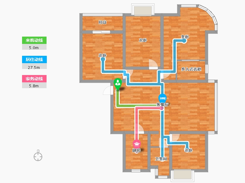 江苏省-无锡市-健康一村-113.59-户型库-动静线