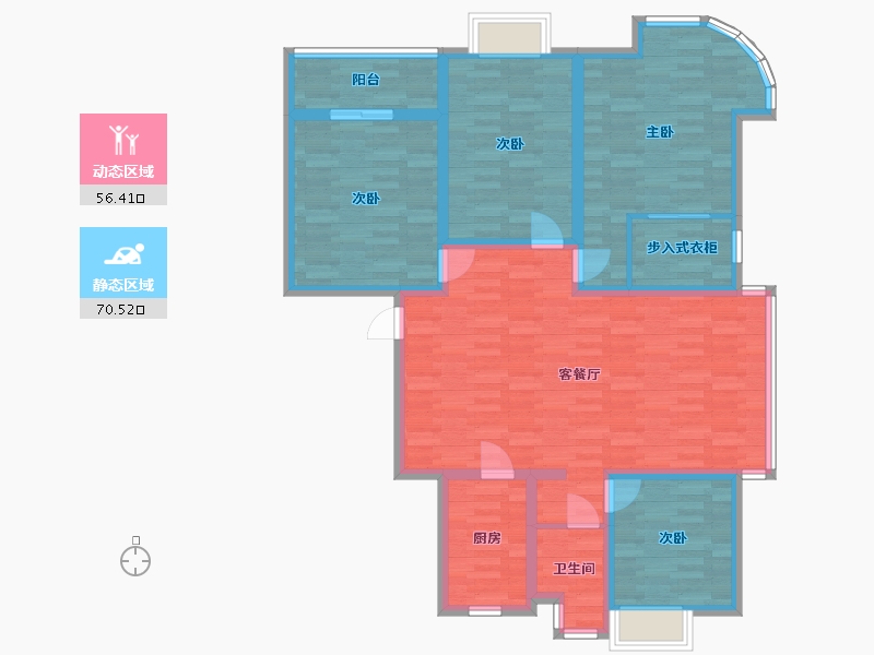 江苏省-无锡市-健康一村-113.59-户型库-动静分区