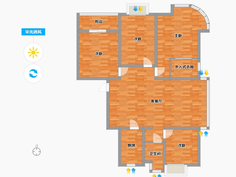 江苏省-无锡市-健康一村-113.59-户型库-采光通风