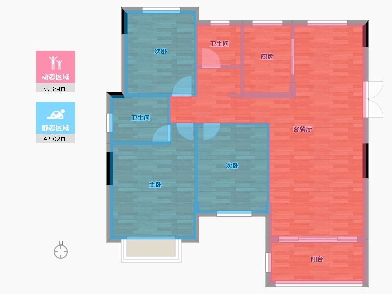 湖北省-孝感市-陨东学府-91.08-户型库-动静分区