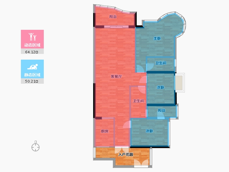 广东省-梅州市-凯旋城-112.88-户型库-动静分区