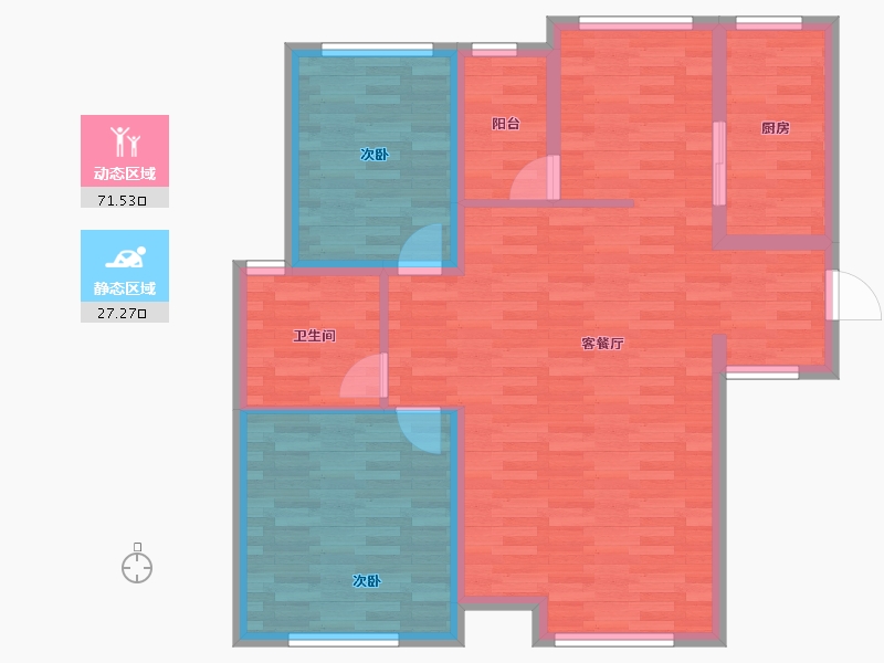 安徽省-宣城市-国际花苑-89.13-户型库-动静分区