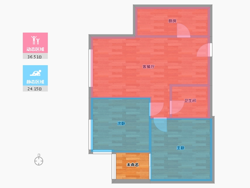 北京-北京市-鑫兆雅园-南区-58.40-户型库-动静分区