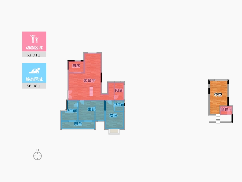 湖南省-长沙市-金辉优步花园-124.83-户型库-动静分区