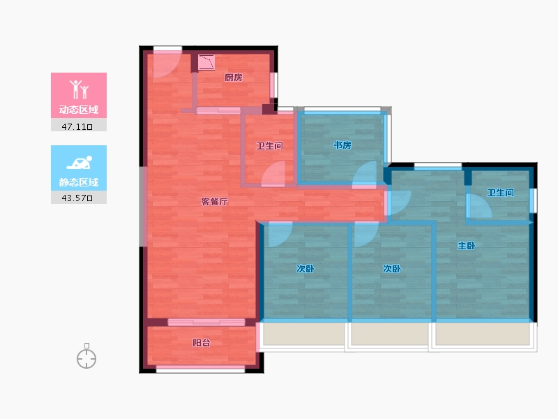 广东省-深圳市-深城投・中心公馆-80.44-户型库-动静分区