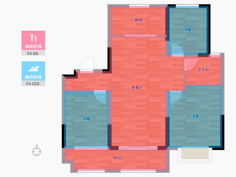 山东省-济南市-银丰公馆-81.34-户型库-动静分区