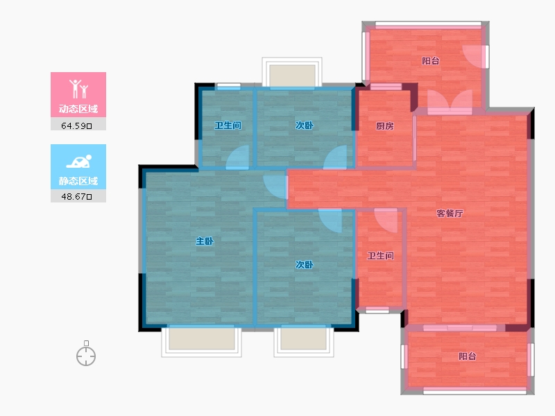 广东省-佛山市-雍翠新城-103.04-户型库-动静分区