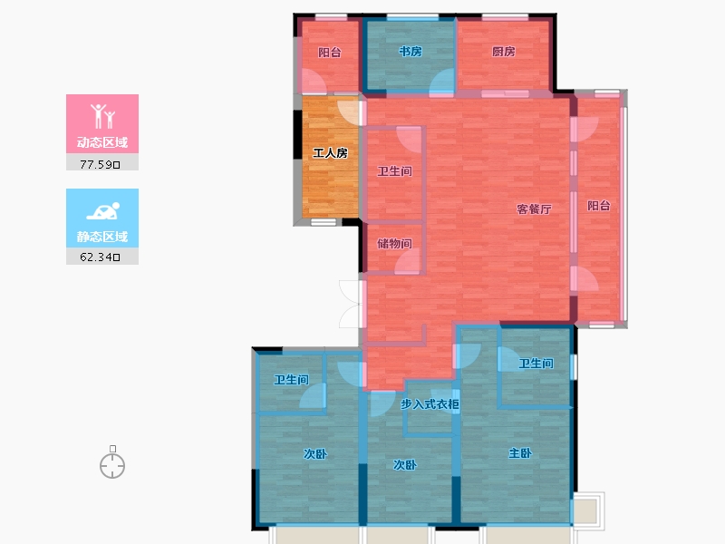 河北省-唐山市-盛悦居-131.94-户型库-动静分区