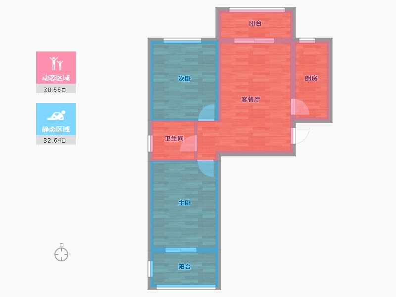 甘肃省-天水市-金驼家园-63.18-户型库-动静分区