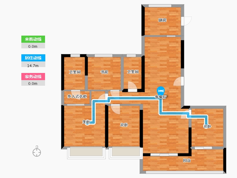 浙江省-杭州市-长龙领航-111.68-户型库-动静线