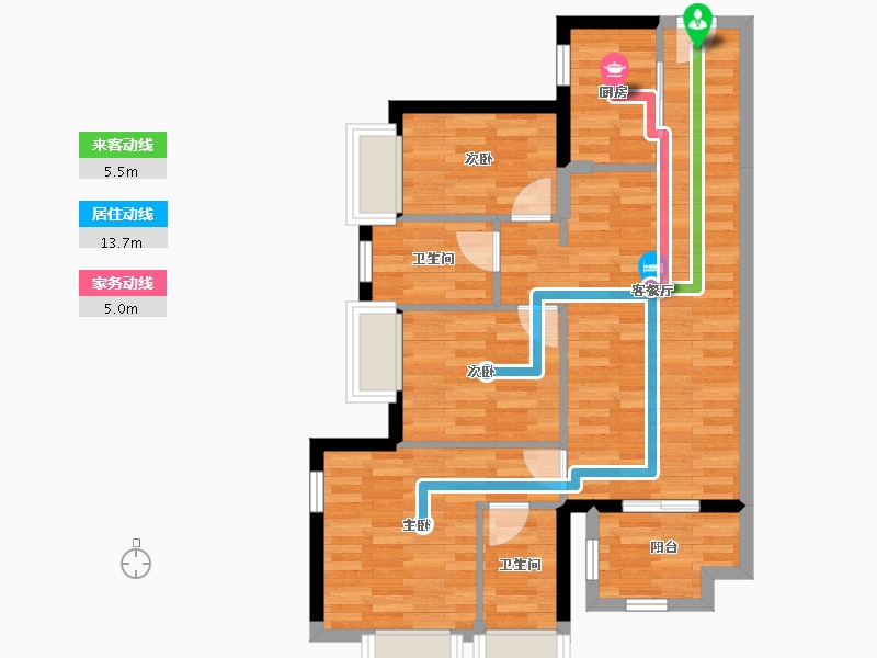 广东省-东莞市-万科翡翠松湖-72.44-户型库-动静线