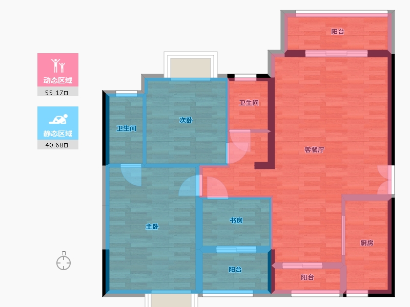 福建省-泉州市-润宇欧洲城-84.50-户型库-动静分区