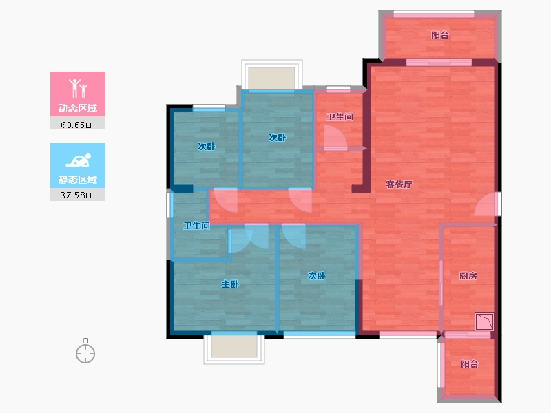 福建省-泉州市-润宇欧洲城-86.53-户型库-动静分区