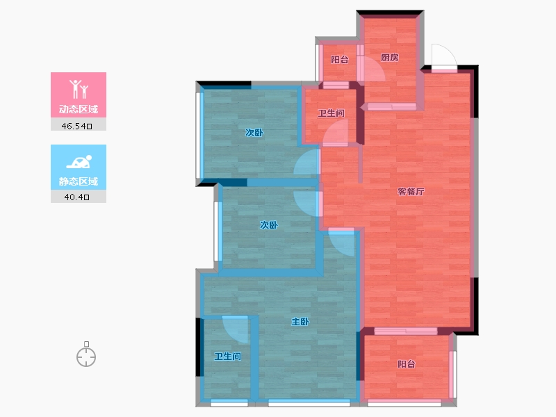 四川省-成都市-空港陆号-75.42-户型库-动静分区