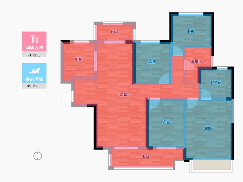 湖南省-长沙市-新城和樾-97.54-户型库-动静分区