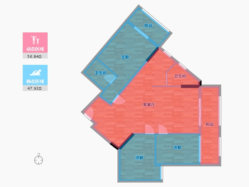 广西壮族自治区-百色市-普罗旺斯-92.96-户型库-动静分区